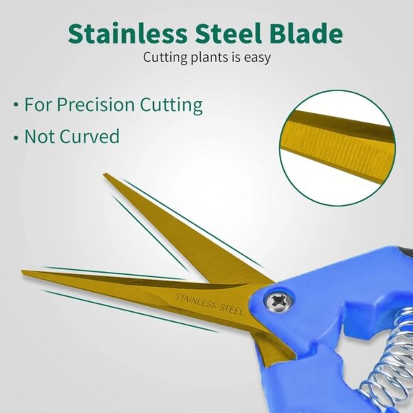 6.5" Gardening Scissors Hand Pruner Pruning Shears with Titanium Coated Curved - Picture 6 of 7